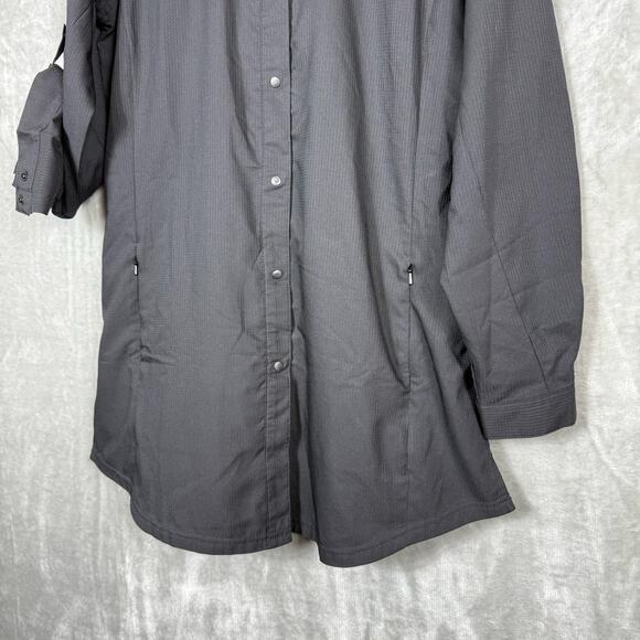 Columbia PFG Omni-shade Tamiami L/S Tunic Womens Small Black‎ Roll Tab Snap Vent - Picture 4 of 14